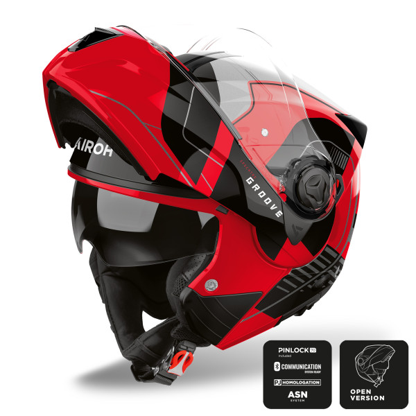Airoh Airoh specktre flip-front helmet - groove red gloss - s